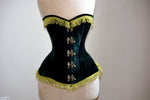 Green velvet exclusive corset from Western Collection, steampunk, burlesque, circus cosplay, authentic waisttraining, gift, pirate