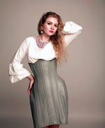 Exclusivité Corsettery : jupe crayon corsetée, corset sous poitrine. Cadeau de nouvel an et de noël, authentique corset sur mesure