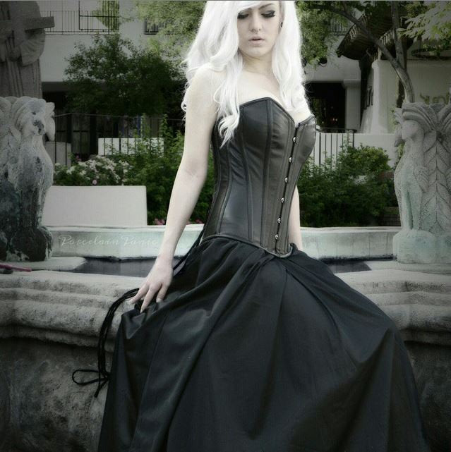 leather corset dress Clothing: Mini Dresses: Black Vegan Mini this corset is strong Classic overbust real leather steel-boned