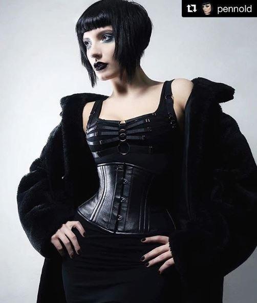 fetish goth clear wing top , steampunk bustier , apocalyptic