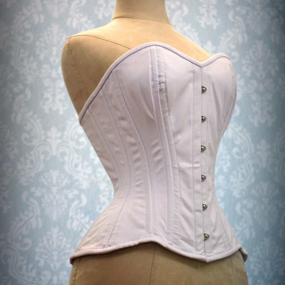 
                  
                    Cotton made to measures overbust authentic corset with long hip-line. Steel-boned corset for tight lacing, prom, gothic, wedding, valentine Corsettery
                  
                