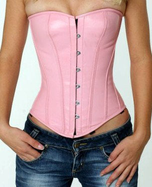 Classic satin overbust authentic corset, different colors. Steel
