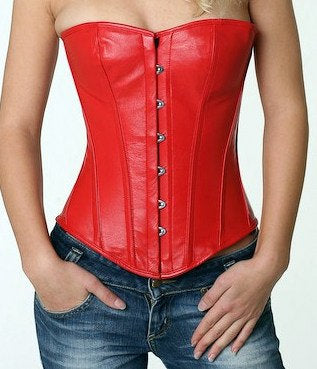 
                  
                    Lambskin classic overbust steel-boned authentic heavy corset, different colors. Gothic steampunk, wedding, prom, wedding real leather corset Corsettery
                  
                