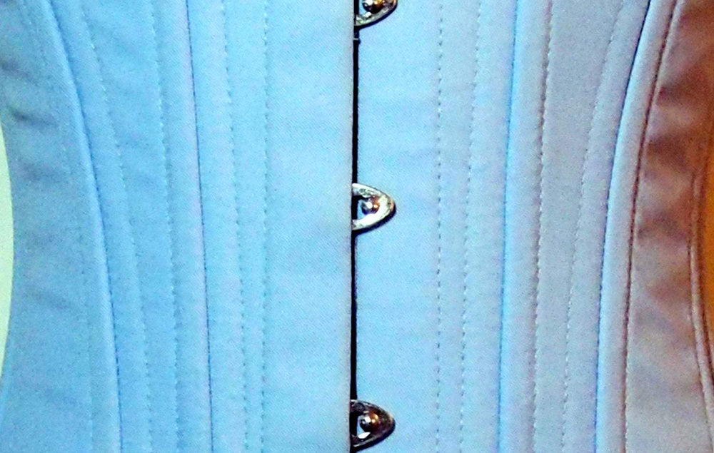 Real double row steelboned underbust cotton corset. Waisttraining fitness edition. Comfortable made to measures corset for waisttraining Corsettery