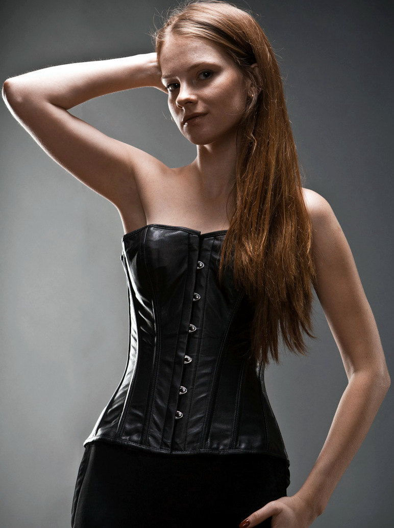 
                  
                    Lambskin short overbust sweetheart steel-boned authentic corset Corsettery
                  
                