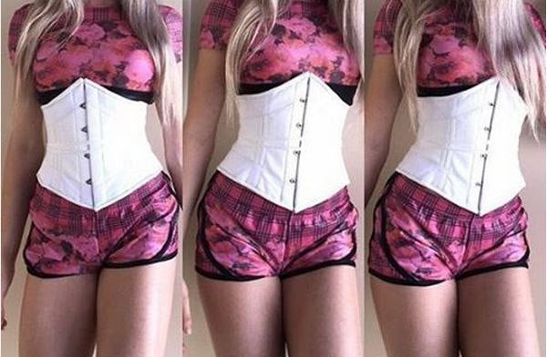 
                  
                    Lambskin and cotton waist steel-boned authentic corset for waist training and tight lacing. Sport looking edition Corsettery
                  
                