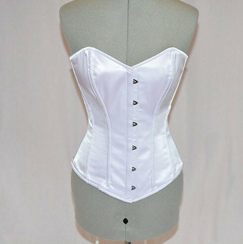Classic satin overbust authentic corset. Steel-boned corset for tight lacing. Corsettery