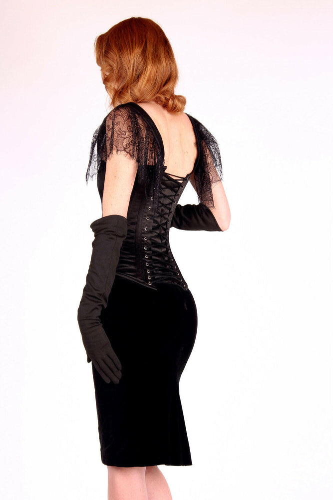 The Mildred Corset. Bespoke high quality authentic corset with brooch and laces on steel bones Corsettery