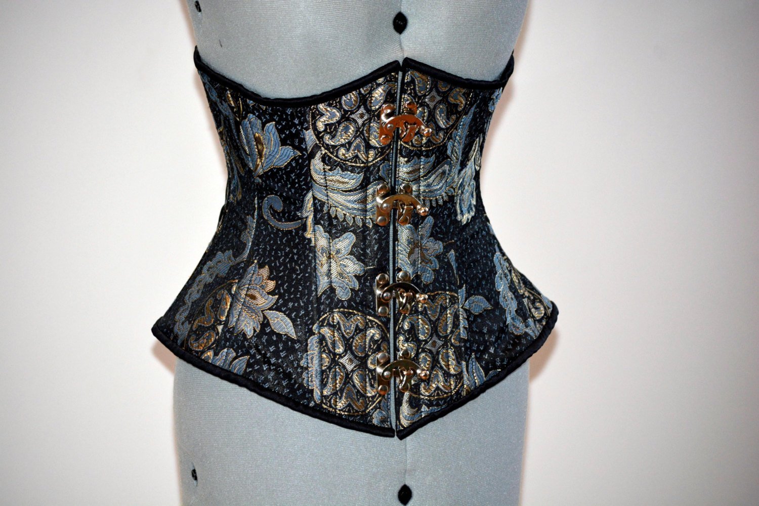 Verse ENT Women's Heavy Duty Double Steel Boned Brocade Corset – Underbust Waist Trainer (3XS-7XL)