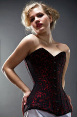 Esclusivo corsetto lungo in broccato, disponibile nero, blu, rosso, verde. Gotico, storico, steampunk, ballo di fine anno, corsetto regalo, couture, disossato d'acciaio