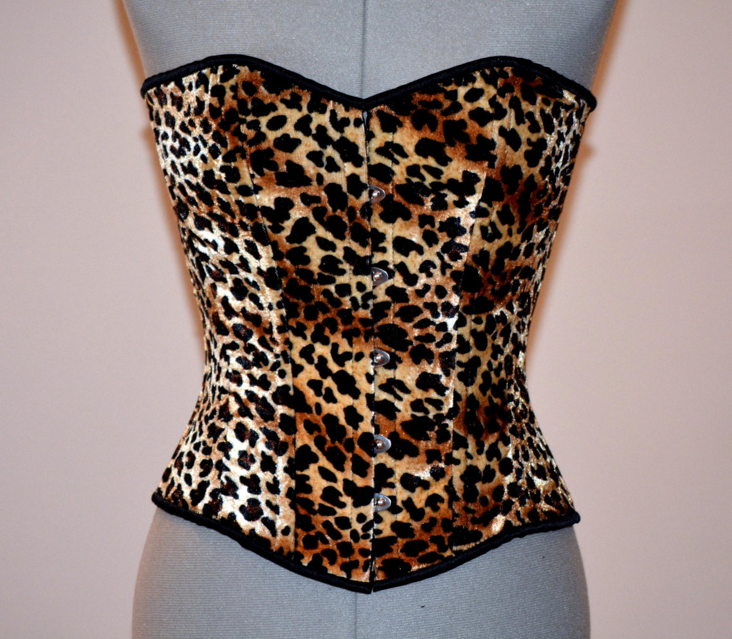Women Wide Elastic Band Brown Corset Belt Waist Leopard Animal Print Strips  S