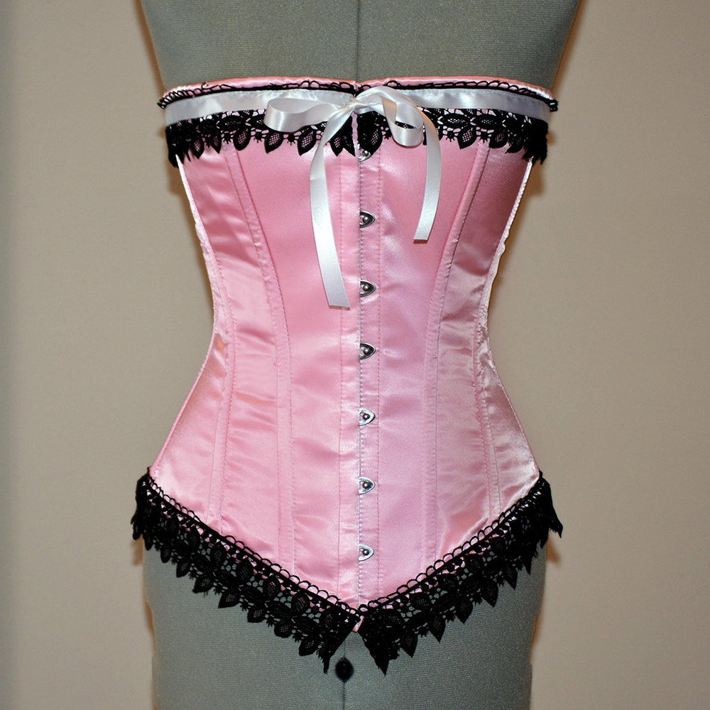 Classic satin overbust authentic corset. Steel-boned corset for tight  lacing.