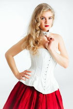 The Ramona Corset. Bespoke high quality authentic peplum style corset from leather on steel bones