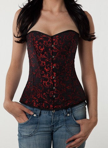 
                  
                    Classic brocade corset with a classic busk. Gothic Victorian, steampunk affordable corset Corsettery
                  
                